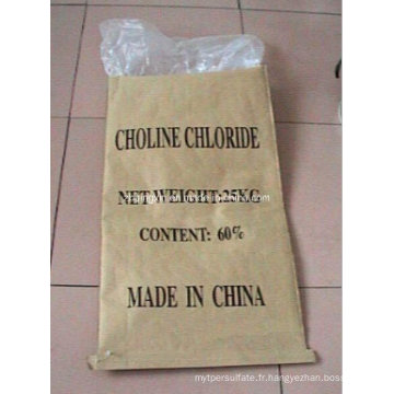 Chlorure de choline de haute qualité 50% 60% 70% pour l&#39;alimentation des animaux